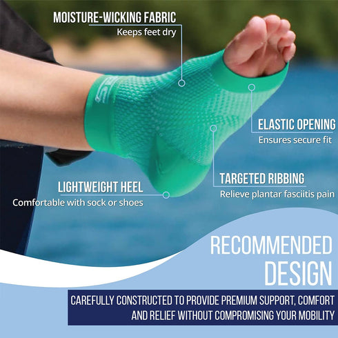 SB SOX Ankle Compression Sleeve, Plantar Fasciitis Compression Socks for Heel Pain and Night Splint Comfort