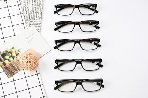 Eyekepper Vintage Reading Glasses for Men - 5 Pack with Spring Hinges Classic Readers