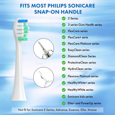 Sonicare10 Pack 4100 5100 6100 HX9023/65 Replacement Toothbrush Heads Compatible with Philips Soft Replacement Electric