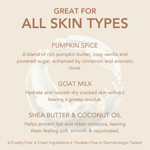 Dionis Goat Milk Skincare Hand Cream & Lip Balm Set - Caramel Pumpkin Spice Scented (1 oz & .28 oz) - USA Made