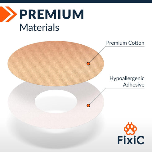 Fixic Freestyle Adhesive Patch 25 PCS for Libre 1, 2, 3 & Plus, Pre-Cut Back Paper, Tan