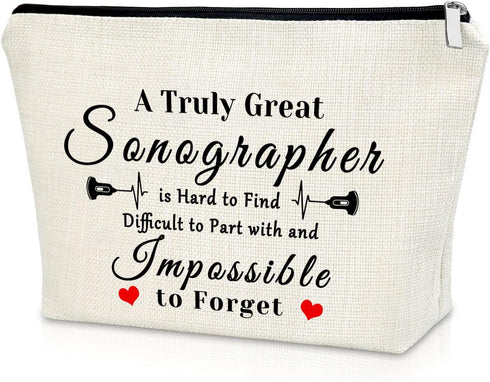 Sonographer Gifts Makeup Bag for Women, Appreciation Gift, Birthday Christmas Thanksgiving Travel Pouch