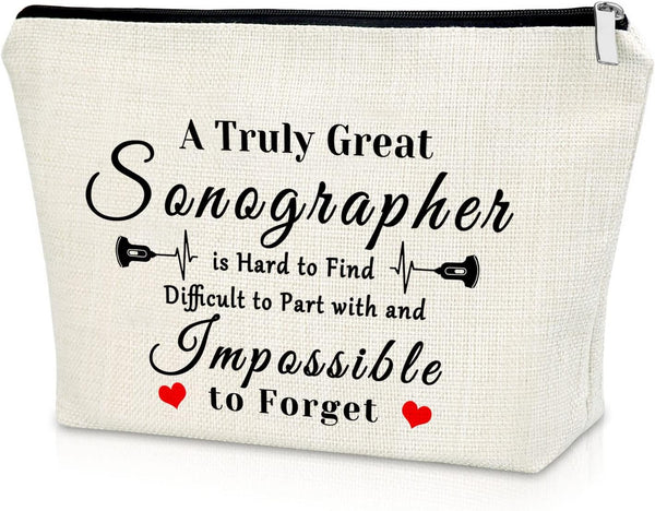 Sonographer Gifts Makeup Bag for Women, Appreciation Gift, Birthday Christmas Thanksgiving Travel Pouch