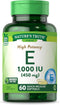 Nature's Truth Vitamin E Softgels, 1000 IU, 60 Count, Non-GMO & Gluten Free Supplement