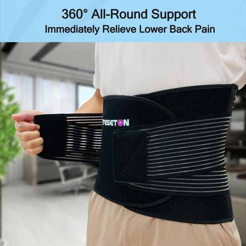 Back Wrap for Men & Women, Plus Size Back Brace Belt, Breathable Lumbar Support for Lower Back & Sciatica Pain Relief