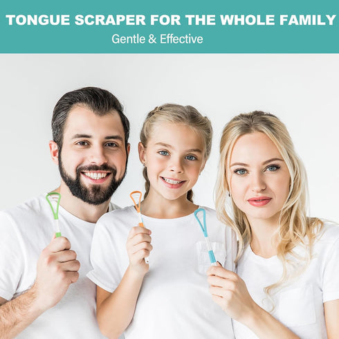 RONAVO Tongue Scraper, 8pcs, BPA Free Tongue Cleaner with Travel Carry Case for Family, Reduce Bad Breath