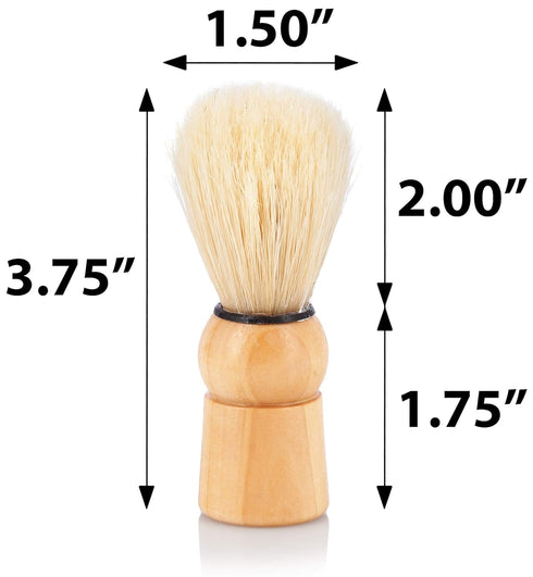 JUVITUS Shaving Brush - Boar Bristles & Wooden Handle - 6 Pack