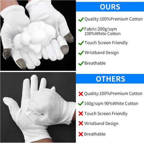 Sibba 2 Pairs Touch Screen Moisturizing Gloves and Socks - Overnight Bedtime Hand Spa Treatment for Eczema