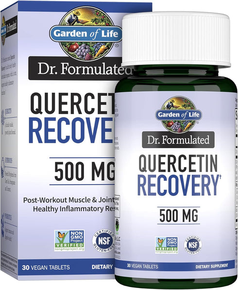 Garden of Life Quercetin Post Workout Recovery with Zinc, Turmeric & Green Tea – 30 Tablets, Healthy Inflammatory