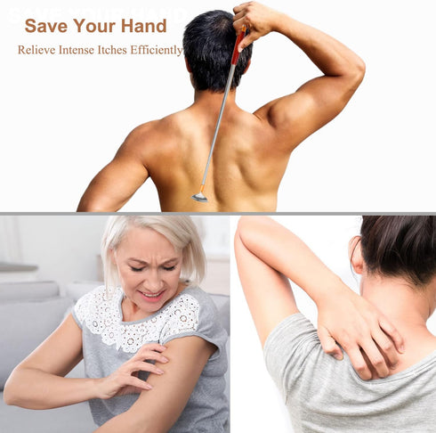 Back Scratchers, 2 Pack Extendable Wood Handle Backscratchers for Adults, 304 Stainless Steel Wide Claw Massage Roller