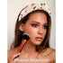 VELSCRUN 6 Pcs Brown Leopard Puffy Sponge Spa Headband Set - Hair Accessories for Washing Face and Makeup