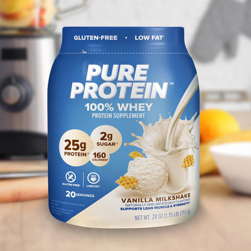 Whey Powder, High Protein, Low Sugar, Gluten Free, Vanilla Cream, 1.75 lbs