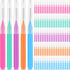 Healeved 100pcs Interdental Brush Flossers, Portable Braces Brush for Cleaner Tooth Flossing, 5 Colors