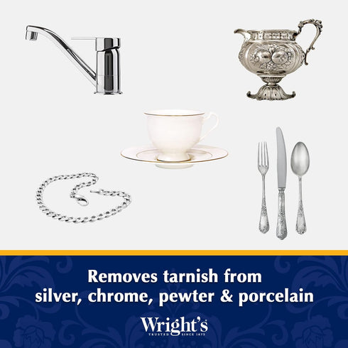 Wright's Silver Cleaner and Polish Cream, 8 Ounce, Ammonia Free, Gently Cleans Jewelry, Pewter, and Silver