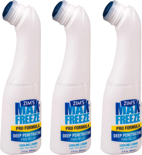 Zim's Max Freeze Liquid, 3 Pack Pain Relief Topical Analgesic for Muscles and Joints, 3 Ounce