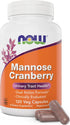 NOW Foods Mannose Cranberry, 120 Veg Capsules, Bladder Cleanse, Urinary Tract Health, Vegan Friendly Supplement
