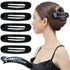RC ROCHE ORNAMENT 6 Pcs Flat Lay Down Hair Clips - Durable Plastic Side Slide for Women Styling, Medium Black