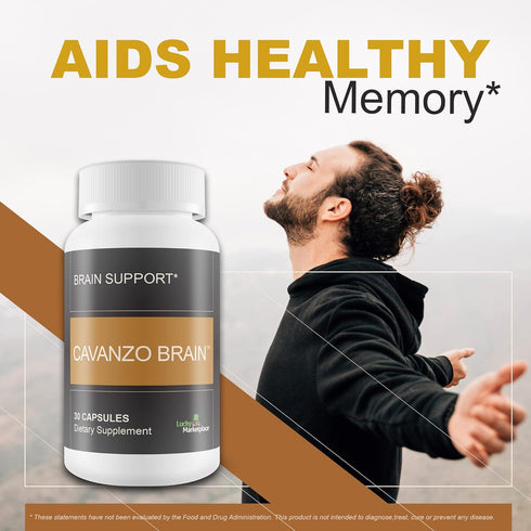 Cavanzo Brain Support Supplement, Improve Memory Focus and Brain Function, Memory, Focus, Clarity, Recovery, Stamina