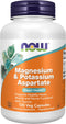 NOW Foods Supplements, Magnesium & Potassium Aspartate with Taurine, Heart Health*, 120 Veg Capsules