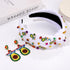 Mexican Beaded Headband for Women, Cinco De Mayo Fiesta Headband with Crystal Knots (Avocado)