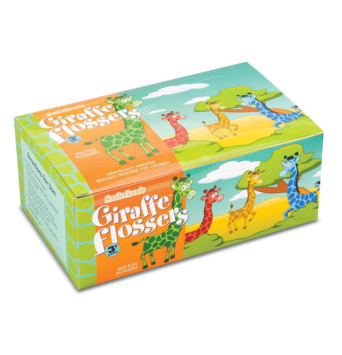 Practicon SmileGoods Giraffe Flossers, Individually Wrapped, Box of 200