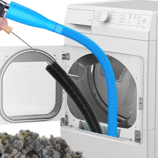 Sealegend 2 Pieces Dryer Vent Cleaner Kit: Flexible Lint Brush Vacuum Hose Attachment & Refrigerator Coil Brush