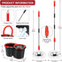Set, 3 61" Mop and Bucket with Wringer Floor Cleaning, Household Cleaning Supplies, Stainless Steel Mop Bucket
