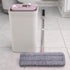 Micro Flat Mop & Bucket System, Hands-Free Wringing, 3 Washable Microfiber Pads for Floor Cleaning