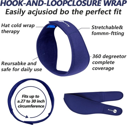 Wisdom Teeth Ice Pack Head Wrap, Blue Face Ice Pack for Oral Surgery Pain Relief with 4 Reusable Cold Therapy Gel Packs