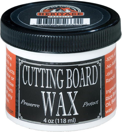 Heritage Products All Natural Plant Based Cutting Board Wax, 4 oz for Butcher Block, Chopping Block, Charcuterie Board
