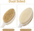 Anti-Slip Body Scrubber for Shower - Long Handle Exfoliating Back Brush with Stiff and Soft Bristles (Pink)