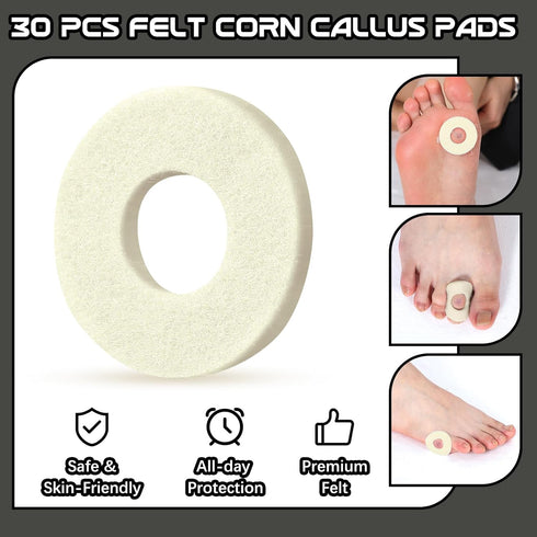 Felt Callus Pads Callus Cushions for Bottom of Foot Round Corn Pads Beige Adhesive Foot Callus Pads Soft Foot Callous Cushions Bulk for Women Men Feet Toes Heel Pain Relief(60 Pcs)