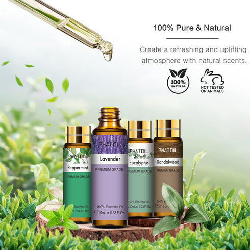9PCS Premium Quality Essential Oils Set - 10ml/0.33fl. oz Fragrance Oils for Soap Making & Diffusers