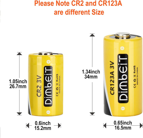 CR2 3V Lithium Battery 1000mAh, 12 Pack with 10 Years Shelf Life for Golf Rangefinder, Flashlight