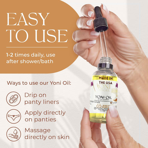 USA Made Yoni Oil, Restores pH Balance, Relieves Drynesss Mint Fresh Feminine Care Oil, Reduces Odor, All Natural