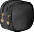 Small Makeup Pouch, Double Zipper Cosmetic Bag, Cute Travel Makeup Bag for Purse, Mini Toiletry Bag (Black)