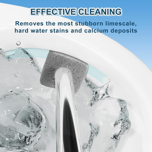 Larger Pumice Stone Toilet Bowl Cleaner, 16.7 Inch with Handle for Hard Water Ring and Stains Cleaning