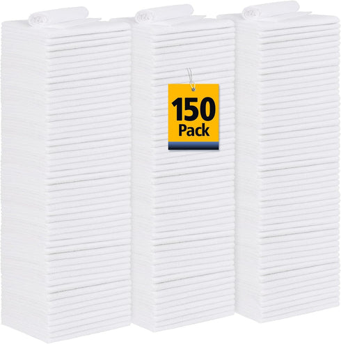 150 Pack Shop Towels Rags - Reusable Microfiber Cleaning Cloths, Lint Free for Car, Kitchen, Automotive, Garage (11.5"x