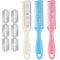 Maitys 3 Pieces Hair Cutting Comb Set with 10 Razors, Double Edge Razor and Thinning Comb in White, Pink, Blue