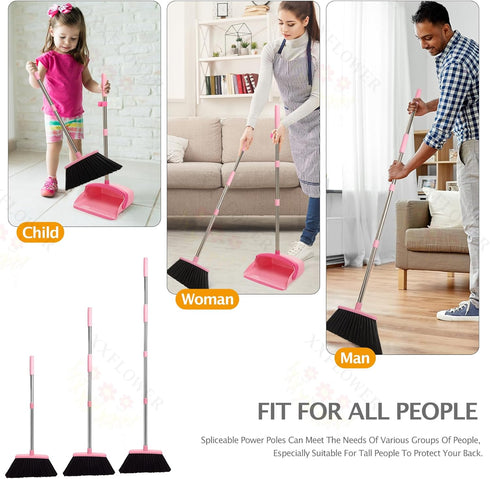 Set, Set Pack 1 Broom and Dustpan Dustpans with Broom Combo for Home, Heavy Dust Broom and Dustpan Combo, Long Handle