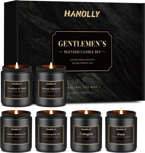 Mens Scented Candle Gift Set, 6 Pack Candles for Men,Gifts for Father,