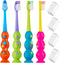 Kids Toothbrush 4 Pack, Soft Bristles with Suction Cup, Multi-Color, Child Sized Brush Heads for Ages 3-10