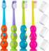 Kids Toothbrush 4 Pack, Soft Bristles with Suction Cup, Multi-Color, Child Sized Brush Heads for Ages 3-10