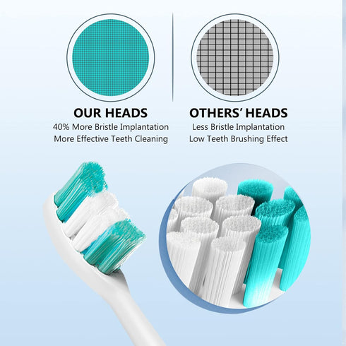 Replacement Toothbrush Heads for AquaSonic Black Series Vibe Series, Curved Design with Nylon Bristle (White)