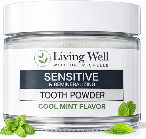 Living Well with Dr. Michelle Sensitive Remineralizing Tooth Powder | Fluoride-Free Hydroxyapatite