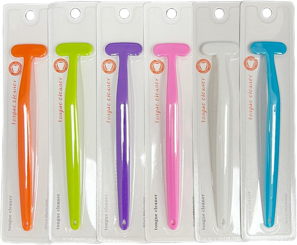 6 Pack Tongue Scraper, Plastic Tongue Cleaner Brush for Adults, Tongue Scrubber for Better Breath Dental Care Supplies