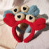 Red Crab Claw Headband for Women, SPA Skin Care Facial Hair Band Makeup Washing Accessories