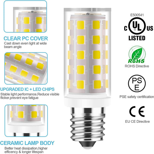 No flicker double-sided mirror bulb 40W equivalent for Conair illuminations Makeup Mirror 10x Double Sided Illuminated Mirror Fits Jerdon Makeup Mirror Replaces, 1PCS Natural White by Yucclim