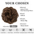 SARLA 2PCS Messy Hair Bun Pieces Wavy Curly Synthetic Updo Scrunchies Ponytail Extension (Medium Brown)