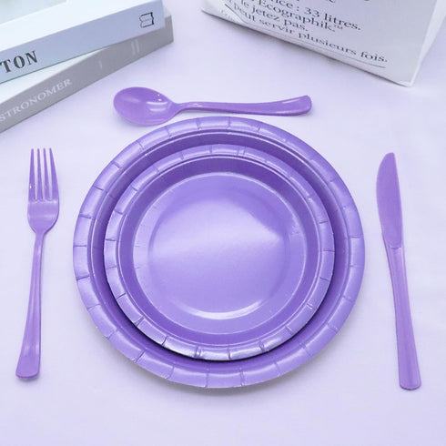 150 Piece Purple Plastic Silverware Set, Includes 50 Forks, 50 Spoons, and 50 Knives for Party Decorations